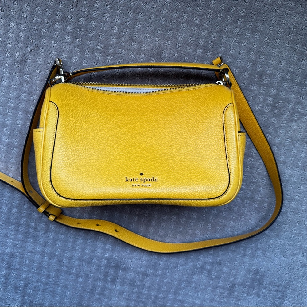 kate spade Yellow Pebbled Leather Crossbody Shoulder Bag